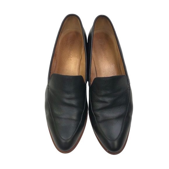 Madewell Women's The Frances Leather Almond Toe Slip On Loafer Size 8.5 Black - Picture 6 of 11